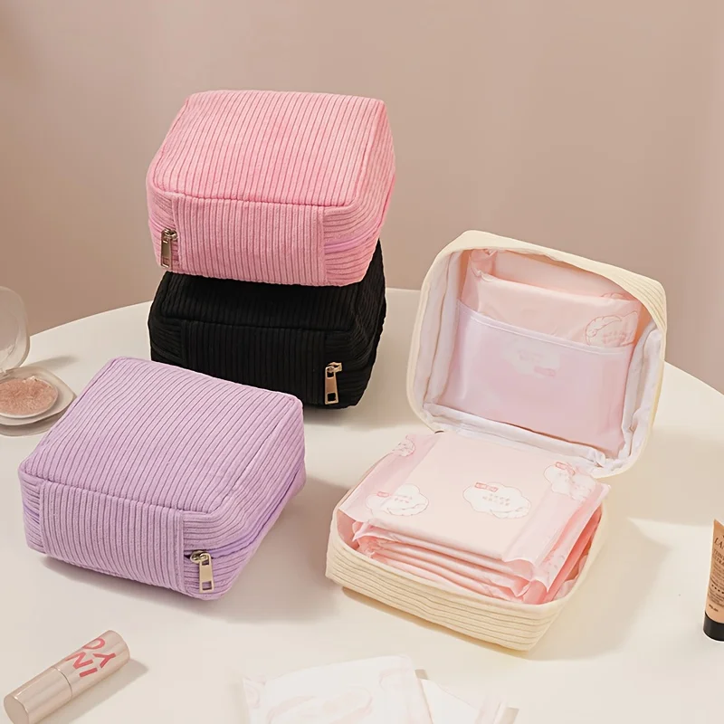 2026 Sanitary Napkin Storage Bag Made of Thick Plush Fabric, a Portable Mini Storage Pouch for Sanitary Pads Large-Capacity Orga