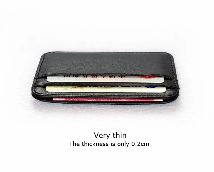 New Slim 100% Sheepskin Genuine Leather Men's Wallet Male Thin Mini ID Credit Card Holder Small Cardholder Purse For Man
