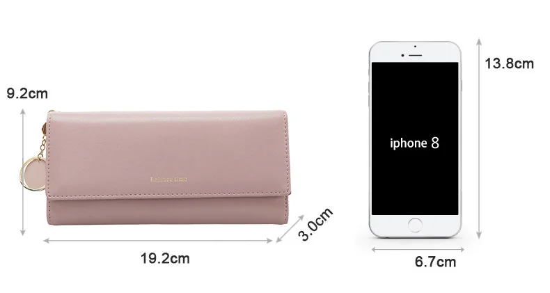 Fashion High Quality Women Wallets Brand Letter Long Tri-fold Wallet Purse Fresh Leather Female Clutch Card Holder Cartera Mujer