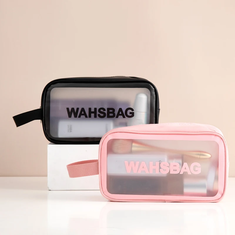Waterproof Clear Travel Wash Bag Transparent Cosmetic Makeup Organizer Portable Handheld Toiletry Storage for Men S/M/L Sizes