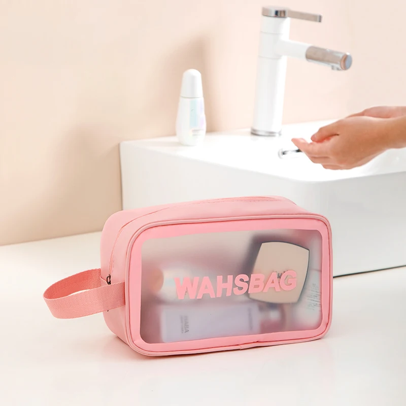 Waterproof Clear Travel Wash Bag Transparent Cosmetic Makeup Organizer Portable Handheld Toiletry Storage for Men S/M/L Sizes