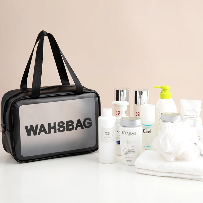 Waterproof Clear Travel Wash Bag Transparent Cosmetic Makeup Organizer Portable Handheld Toiletry Storage for Men S/M/L Sizes
