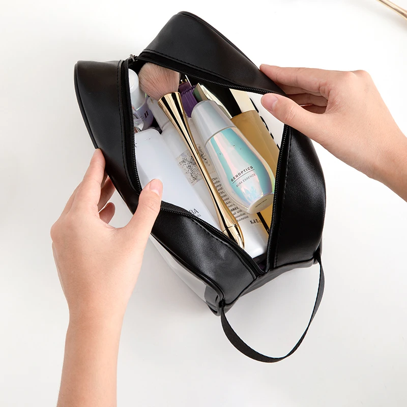 Waterproof Clear Travel Wash Bag Transparent Cosmetic Makeup Organizer Portable Handheld Toiletry Storage for Men S/M/L Sizes