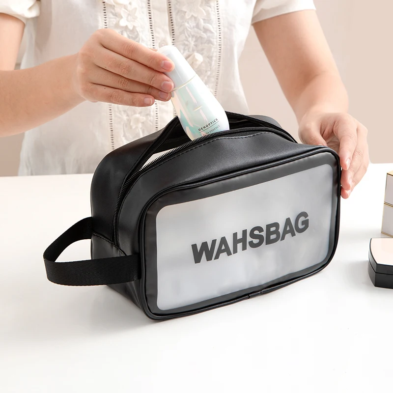 Waterproof Clear Travel Wash Bag Transparent Cosmetic Makeup Organizer Portable Handheld Toiletry Storage for Men S/M/L Sizes