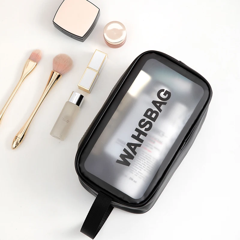 Waterproof Clear Travel Wash Bag Transparent Cosmetic Makeup Organizer Portable Handheld Toiletry Storage for Men S/M/L Sizes