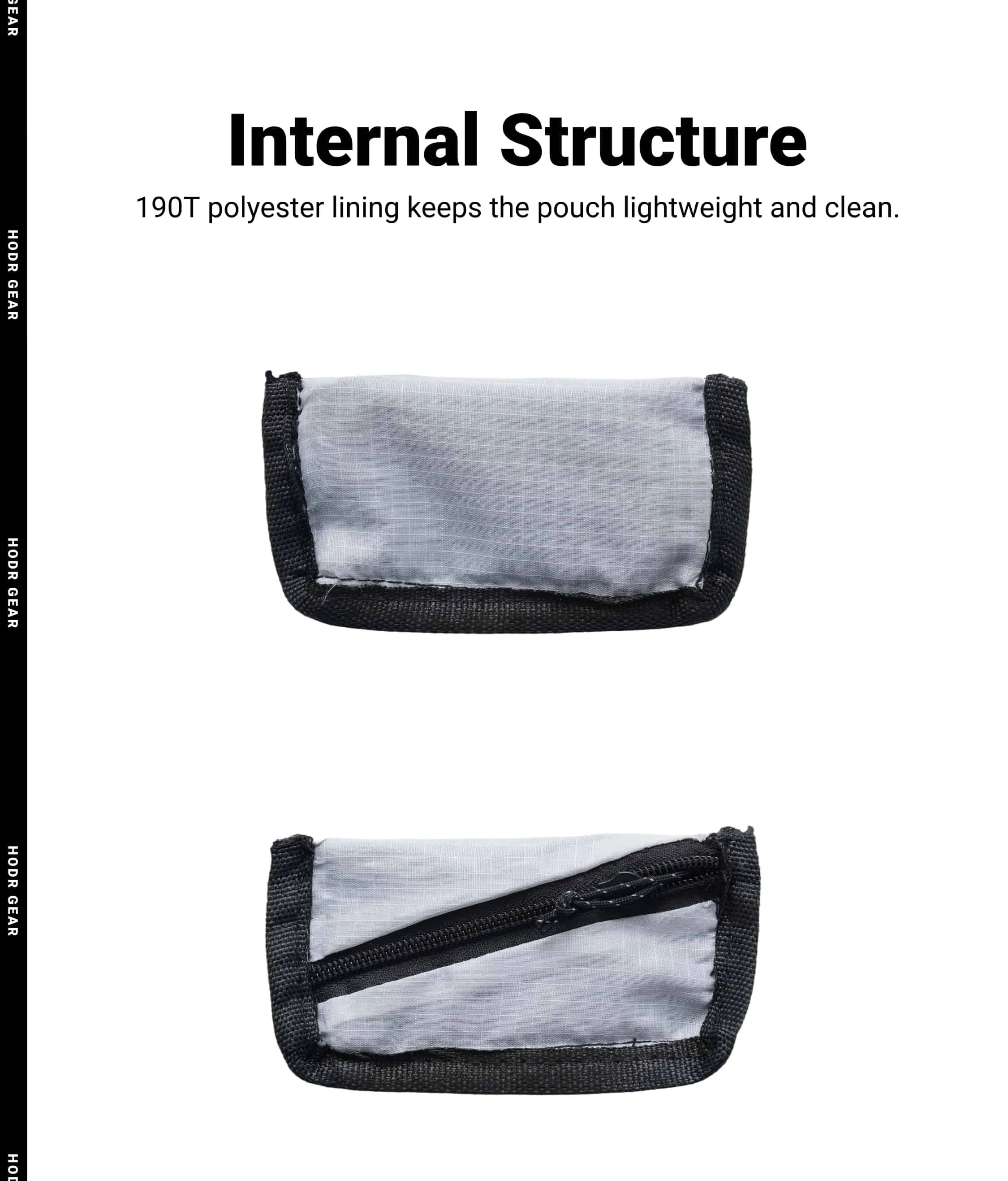[HODRGEAR] Trail Coin Pouch Ultralight 5.8g UHMWPE Mini Upcycled Gridstop YKK Zipper D-Ring EDC Holder for Backpacking Travel