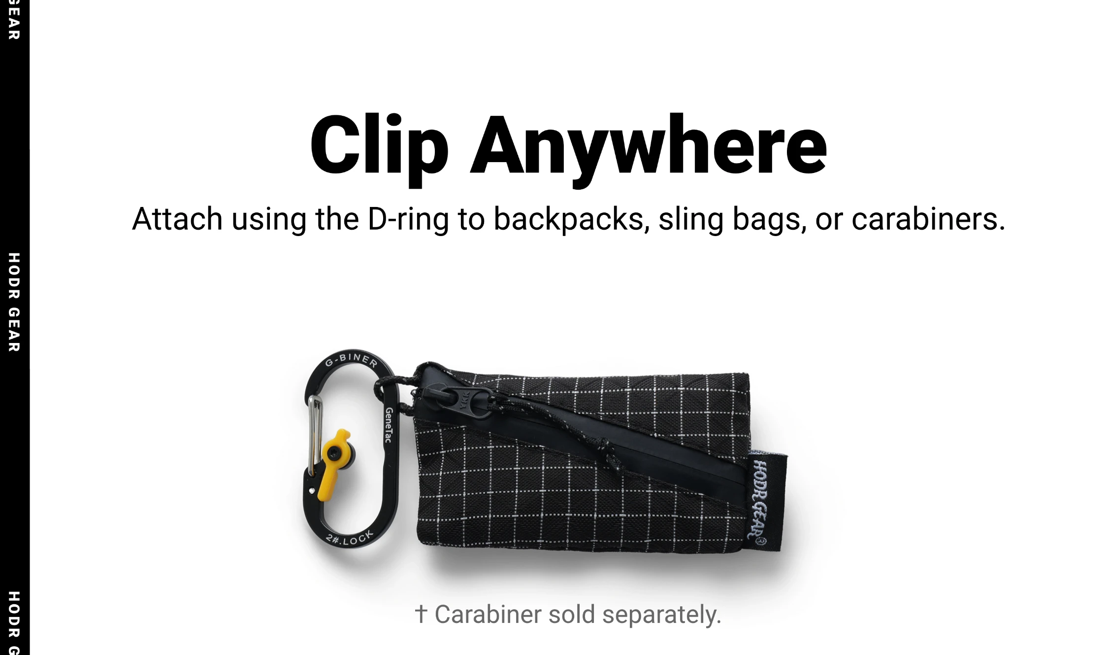 [HODRGEAR] Trail Coin Pouch Ultralight 5.8g UHMWPE Mini Upcycled Gridstop YKK Zipper D-Ring EDC Holder for Backpacking Travel