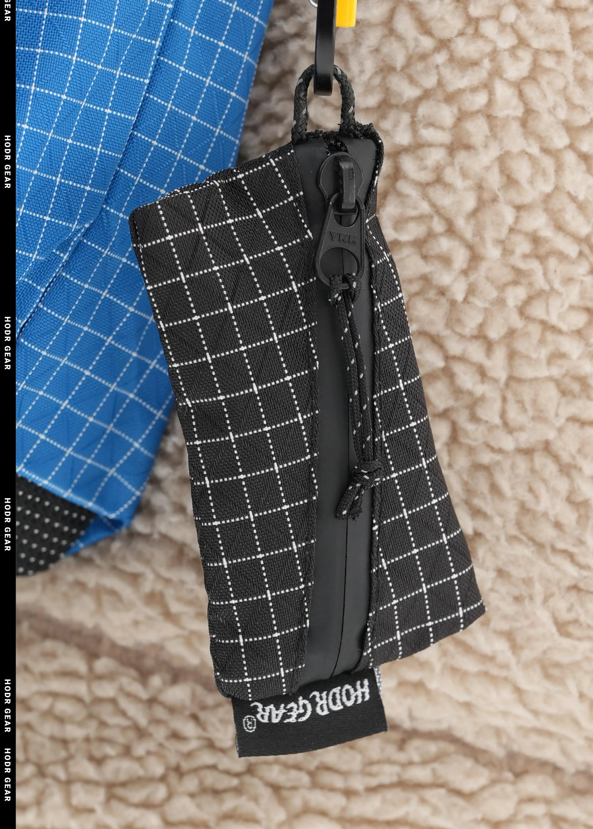 [HODRGEAR] Trail Coin Pouch Ultralight 5.8g UHMWPE Mini Upcycled Gridstop YKK Zipper D-Ring EDC Holder for Backpacking Travel