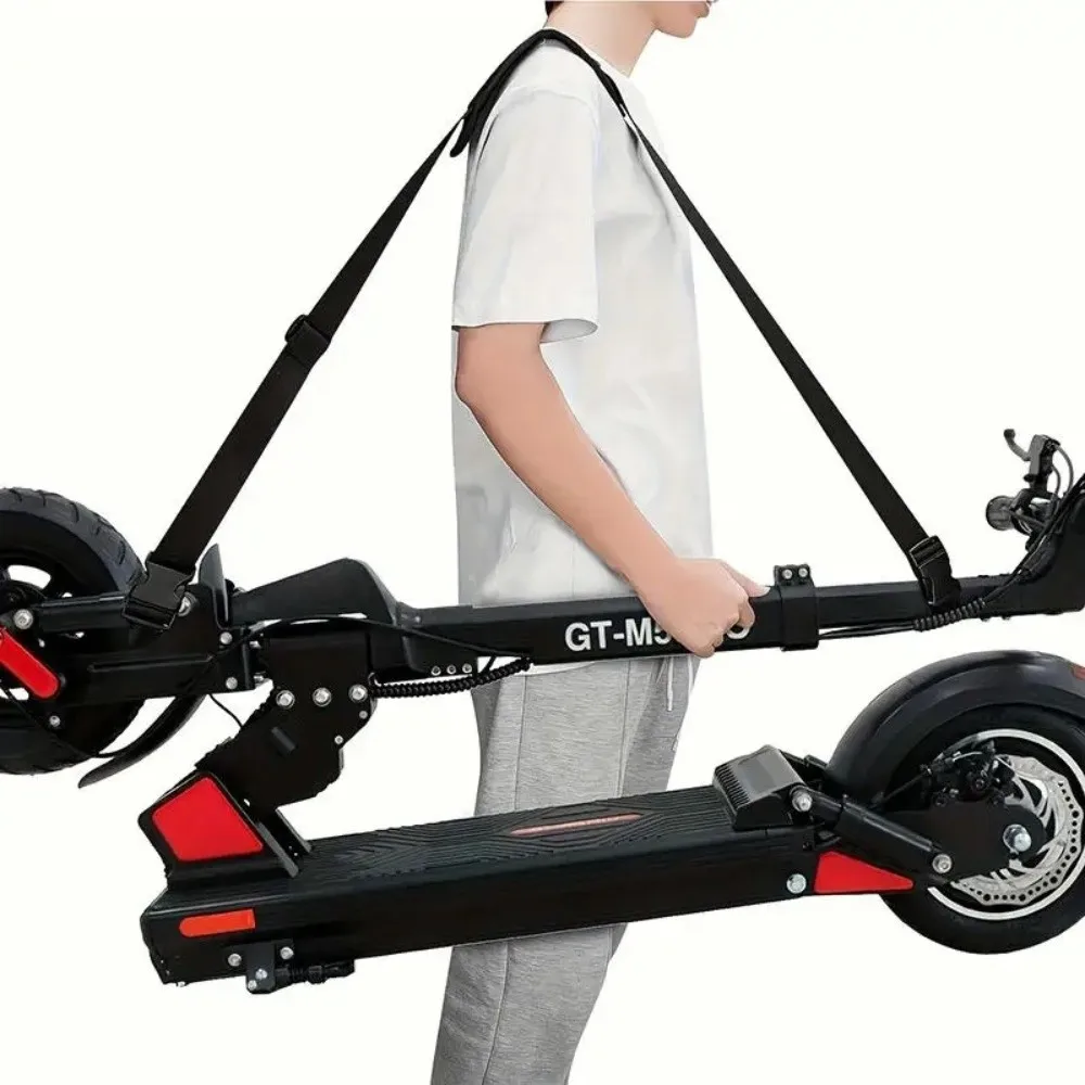 Black Adjustable Folding Bicycle Shoulder Strap Non-Slip Nylon Portable Scooter Shoulder Straps Load Reducing Carrying Strap
