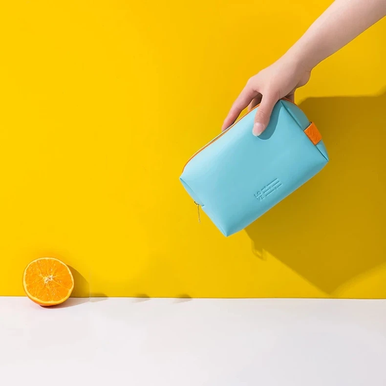 Women Waterproof Cosmetic Bag PU Cute Candy Colors Travel Makeup Bags Woman Portable Make Up Toiletry Storage Bag Organizer Box