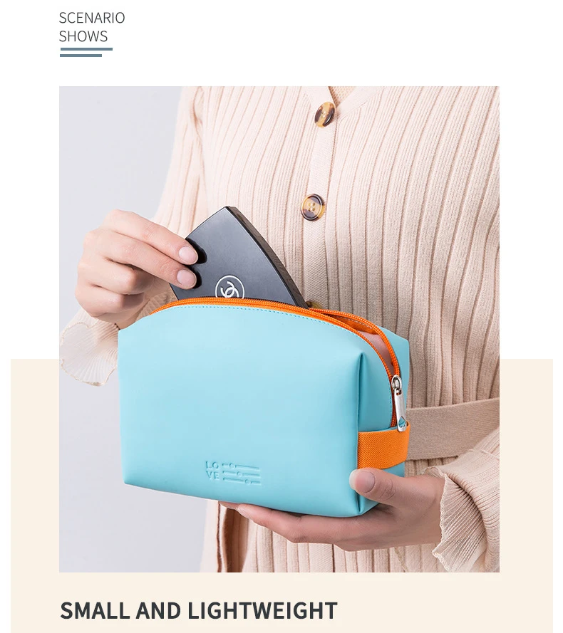 Women Waterproof Cosmetic Bag PU Cute Candy Colors Travel Makeup Bags Woman Portable Make Up Toiletry Storage Bag Organizer Box