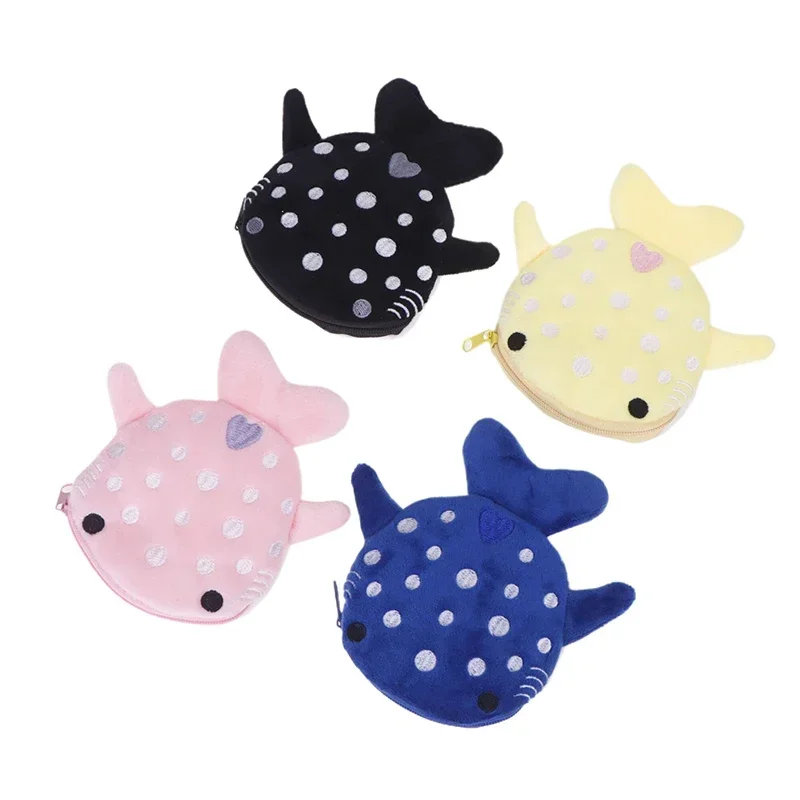 Cartoon Cute Whale Shark Coin Purse Kawaii Wallet Portable Plush Coin Bag Key Earphone Coin Organizer Pouch Zipper Bag Kids Gift