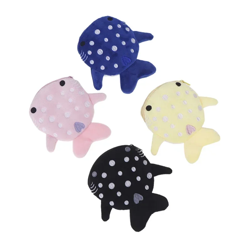 Cartoon Cute Whale Shark Coin Purse Kawaii Wallet Portable Plush Coin Bag Key Earphone Coin Organizer Pouch Zipper Bag Kids Gift