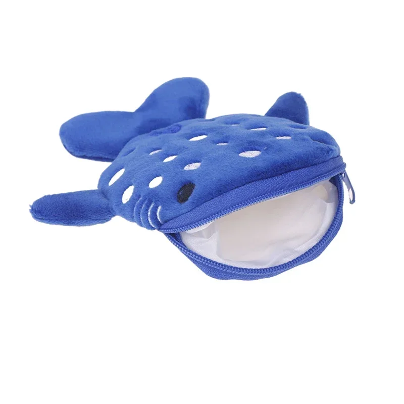 Cartoon Cute Whale Shark Coin Purse Kawaii Wallet Portable Plush Coin Bag Key Earphone Coin Organizer Pouch Zipper Bag Kids Gift