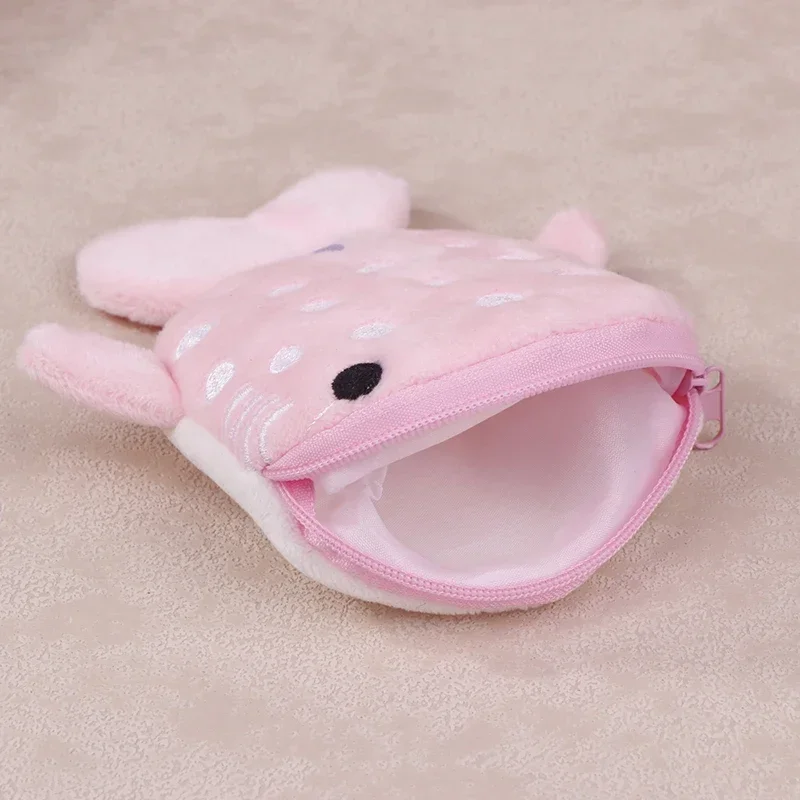 Cartoon Cute Whale Shark Coin Purse Kawaii Wallet Portable Plush Coin Bag Key Earphone Coin Organizer Pouch Zipper Bag Kids Gift