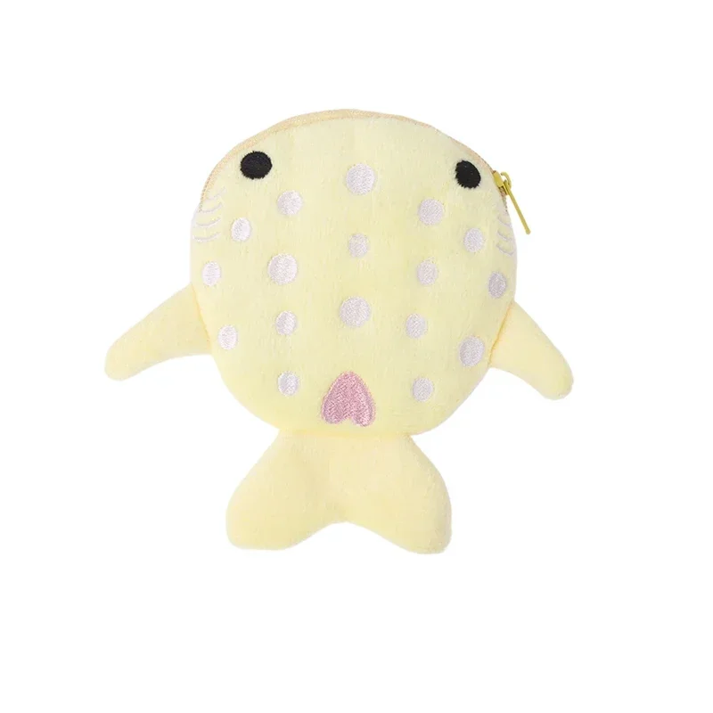 Cartoon Cute Whale Shark Coin Purse Kawaii Wallet Portable Plush Coin Bag Key Earphone Coin Organizer Pouch Zipper Bag Kids Gift