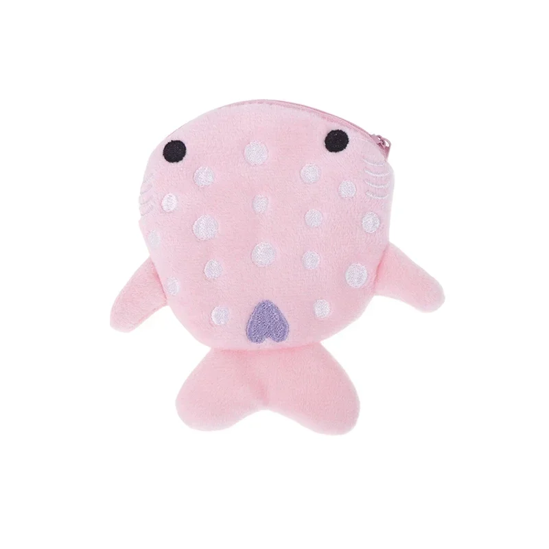 Cartoon Cute Whale Shark Coin Purse Kawaii Wallet Portable Plush Coin Bag Key Earphone Coin Organizer Pouch Zipper Bag Kids Gift