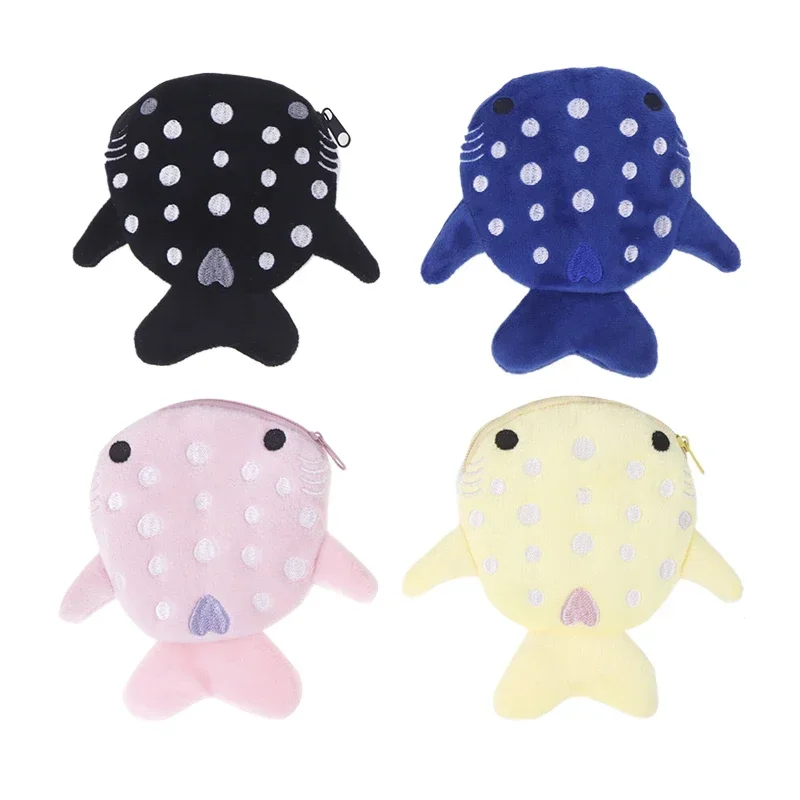 Cartoon Cute Whale Shark Coin Purse Kawaii Wallet Portable Plush Coin Bag Key Earphone Coin Organizer Pouch Zipper Bag Kids Gift