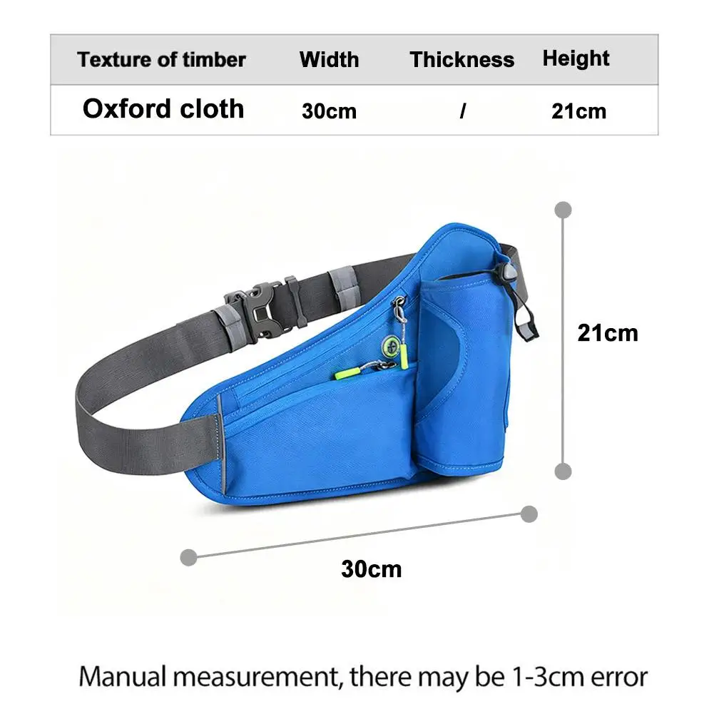 Adjustable Sports Fanny Pack with Water Bottle Holder Multifunctional Outdoor Running Waist Bag for Hiking Cycling Fitness