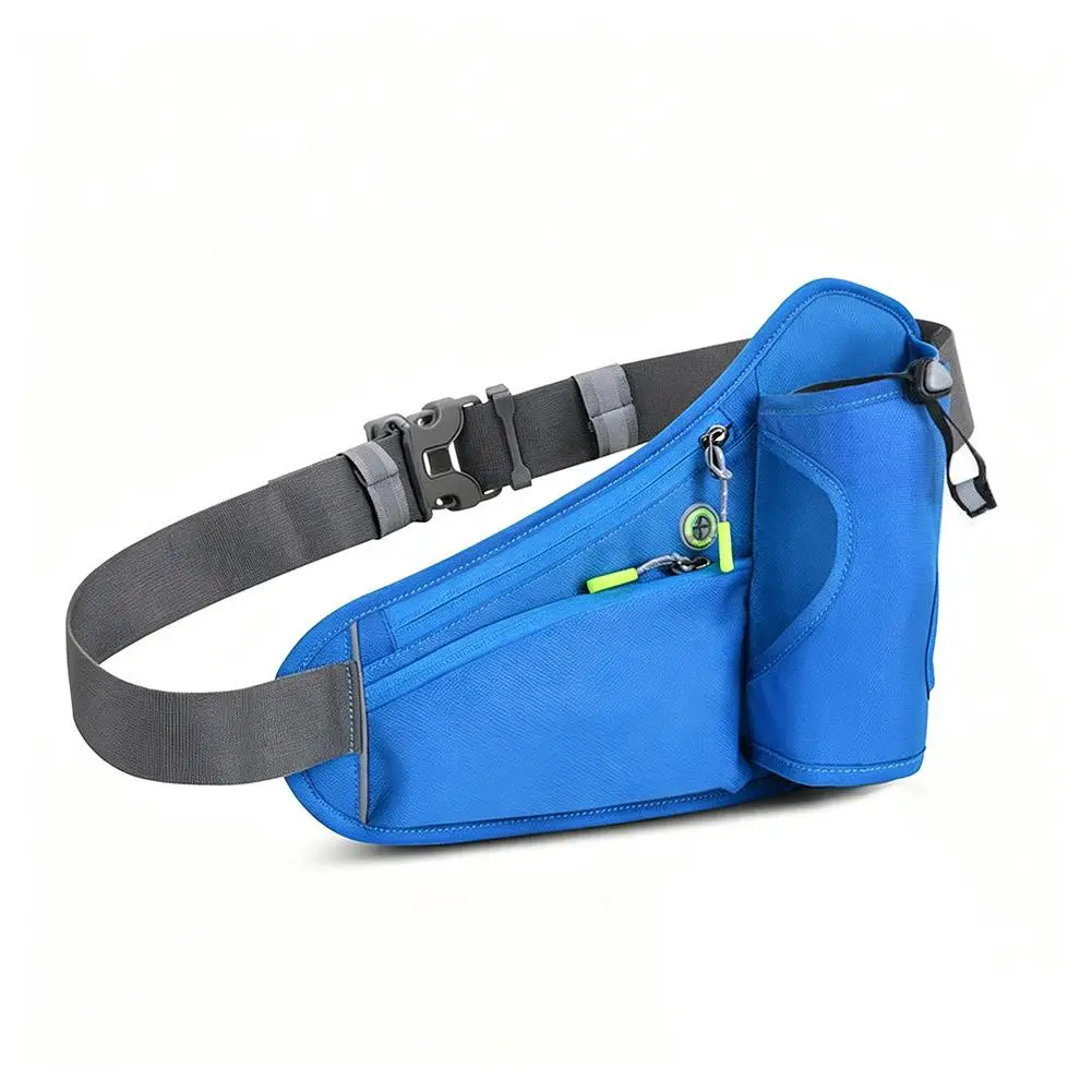 Adjustable Sports Fanny Pack with Water Bottle Holder Multifunctional Outdoor Running Waist Bag for Hiking Cycling Fitness