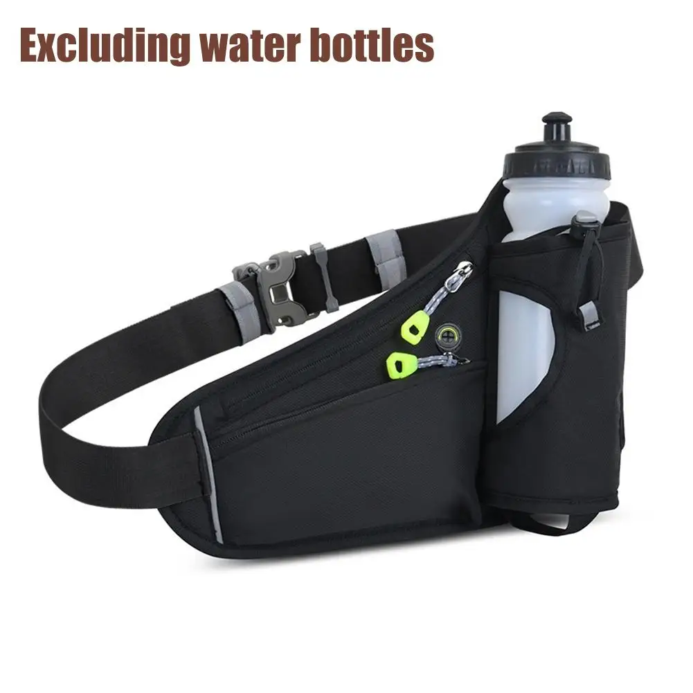 Adjustable Sports Fanny Pack with Water Bottle Holder Multifunctional Outdoor Running Waist Bag for Hiking Cycling Fitness