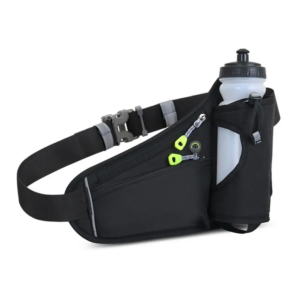 Adjustable Sports Fanny Pack with Water Bottle Holder Multifunctional Outdoor Running Waist Bag for Hiking Cycling Fitness