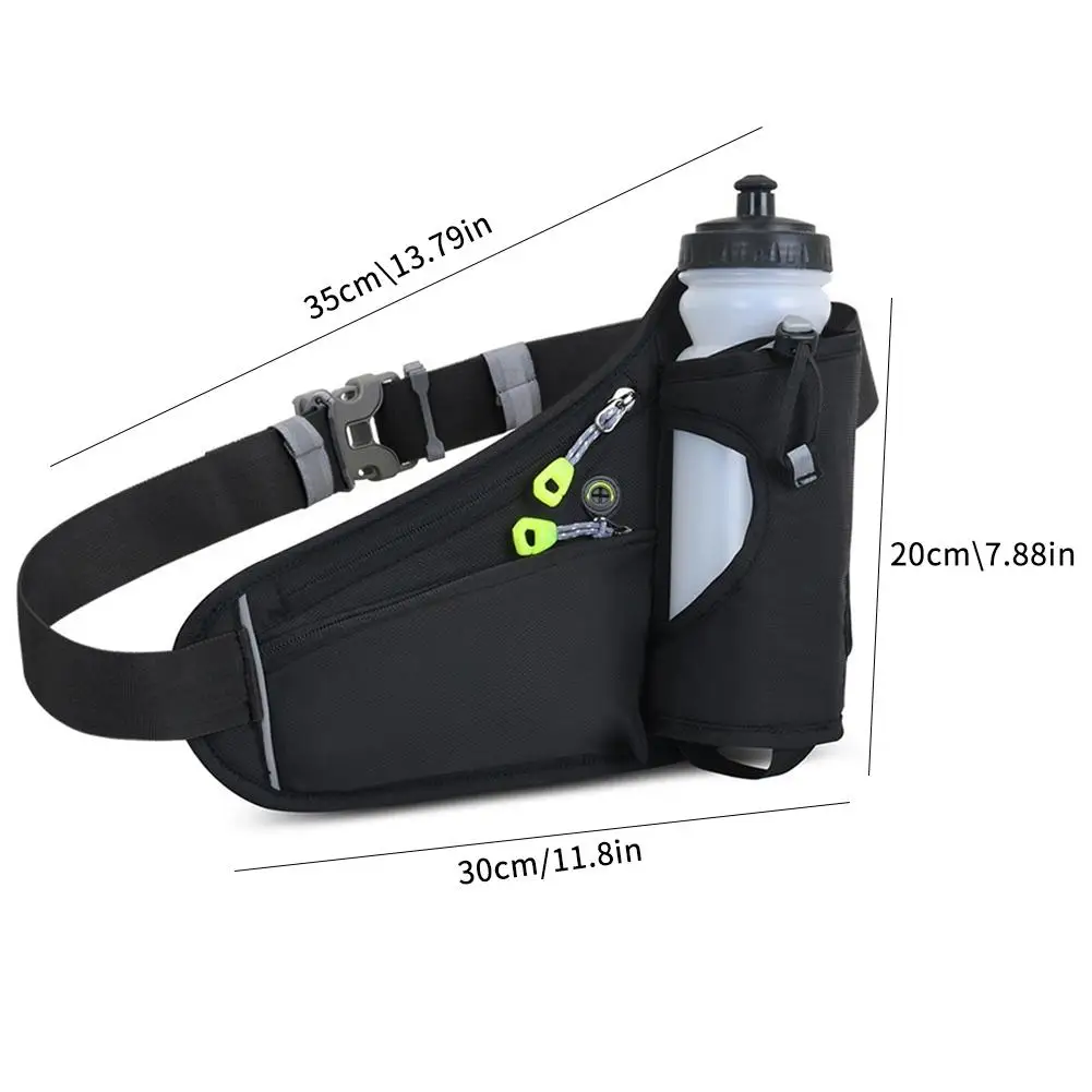 Adjustable Sports Fanny Pack with Water Bottle Holder Multifunctional Outdoor Running Waist Bag for Hiking Cycling Fitness