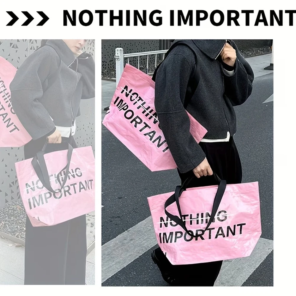 1 Fashionable Trendy Shopping Bag—Portable, Foldable, and Large Capacity—Street Style, Trendy Style