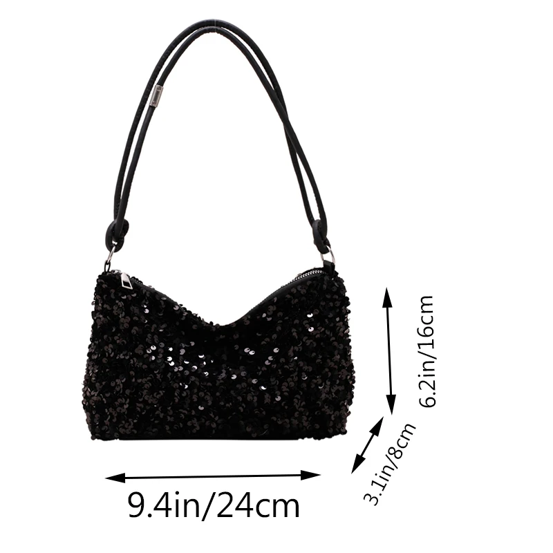 Popular Trendy Women's Korean-Style Handbag with Sequins - Versatile Single-Shoulder Small Bag
