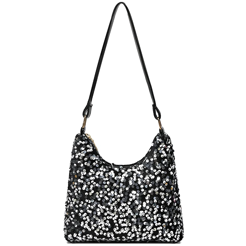 Popular Trendy Women's Korean-Style Handbag with Sequins - Versatile Single-Shoulder Small Bag