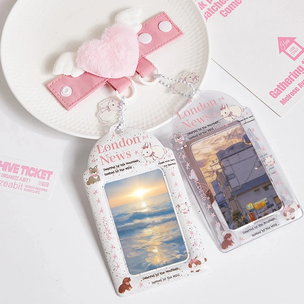 Creative Angel Wings Bag Pendant Cute Cartoon Heart Keychain Sweet Girl DIY Display Buckle Bag Accessories Girls Handmade Gifts