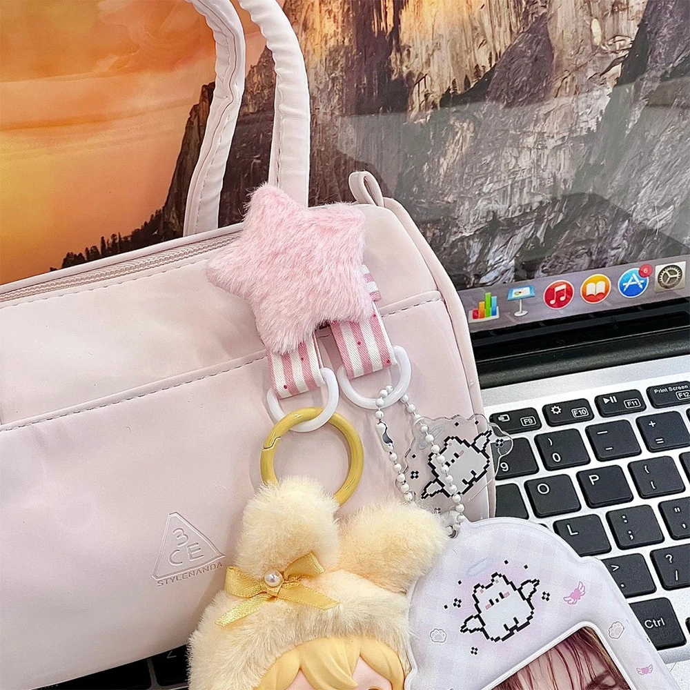Creative Angel Wings Bag Pendant Cute Cartoon Heart Keychain Sweet Girl DIY Display Buckle Bag Accessories Girls Handmade Gifts
