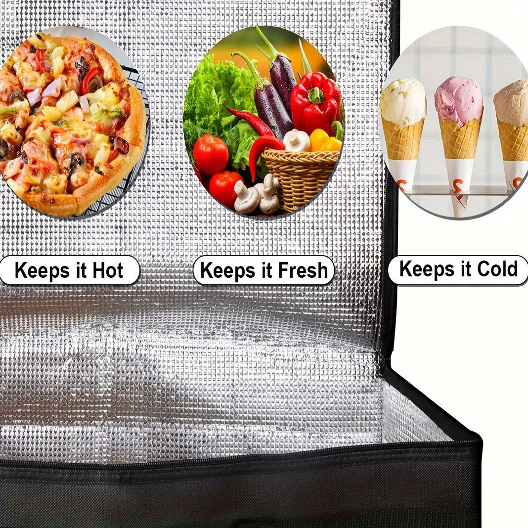 XXXL Size Large-Capacity Insulated Bag, Reusable, Three-Layer Insulated Pizza Delivery Bag, Portable Waterproof RefrigerationBag