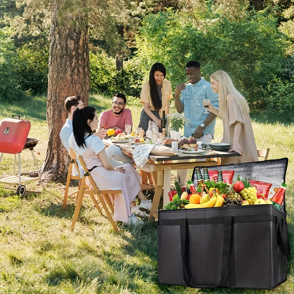 XXXL Size Large-Capacity Insulated Bag, Reusable, Three-Layer Insulated Pizza Delivery Bag, Portable Waterproof RefrigerationBag