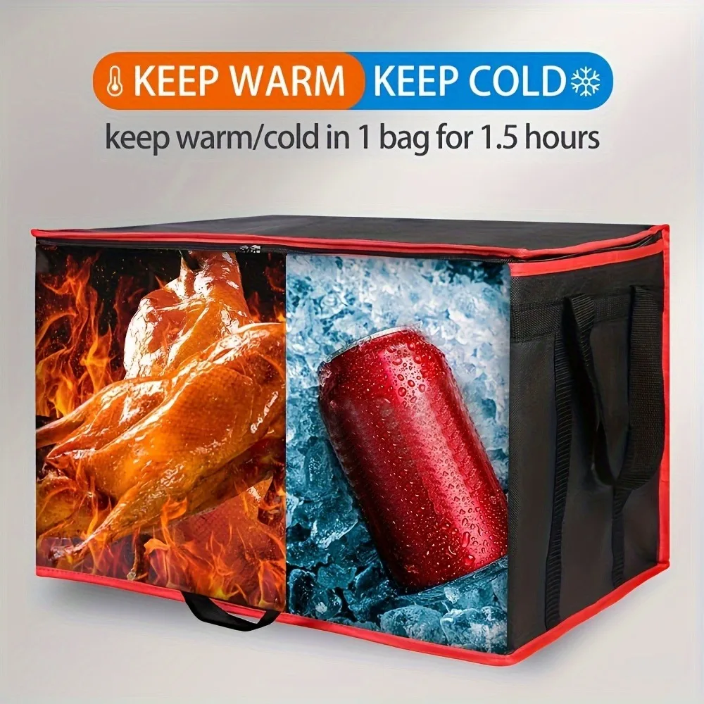 XXXL Size Large-Capacity Insulated Bag, Reusable, Three-Layer Insulated Pizza Delivery Bag, Portable Waterproof RefrigerationBag