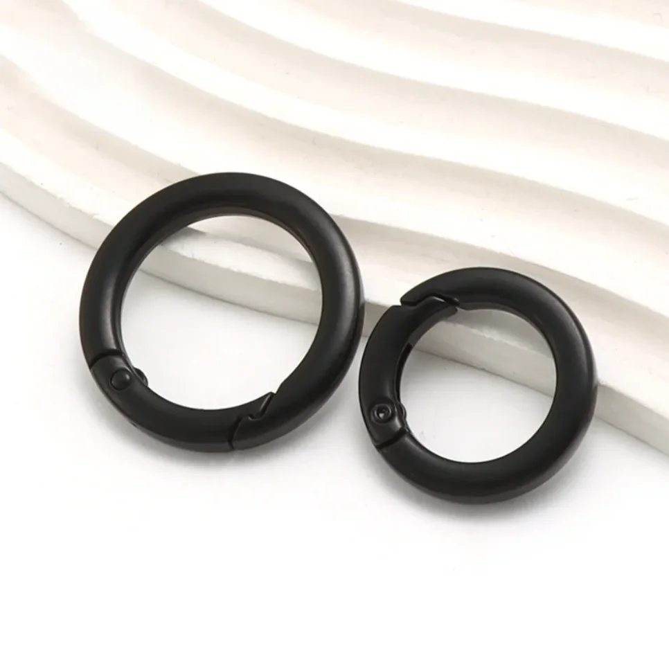 5-10 Pcs Metal Spring O Rings Clip Keychain Round Carabiner Clips Keyrings Snap Hook Buckle for Purse Shoulder Bag Lanyard