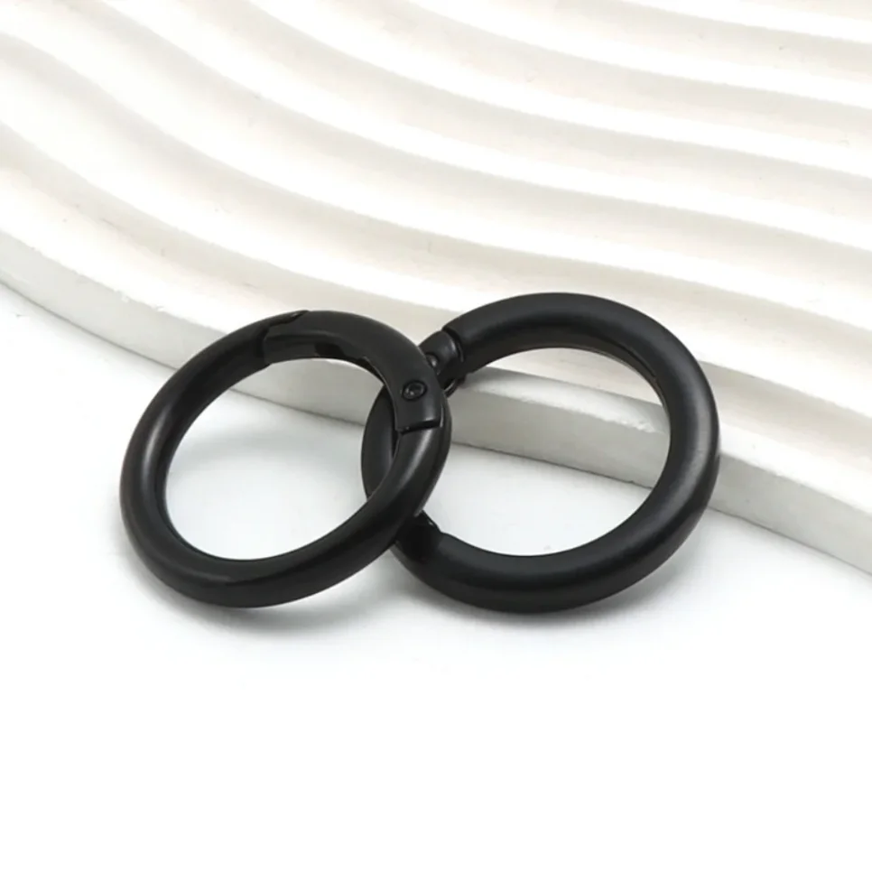 5-10 Pcs Metal Spring O Rings Clip Keychain Round Carabiner Clips Keyrings Snap Hook Buckle for Purse Shoulder Bag Lanyard