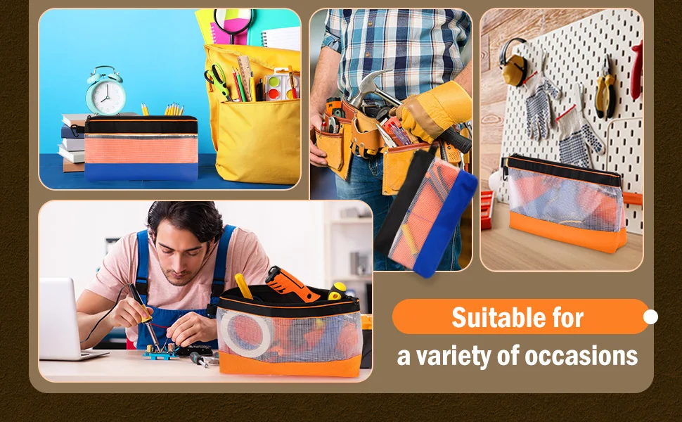 Waterproof Storage Bag Transparent PVC Tool Bag Anti-static Hardware Kit Portable Parts Bag Multifunctional Practical Work Bag