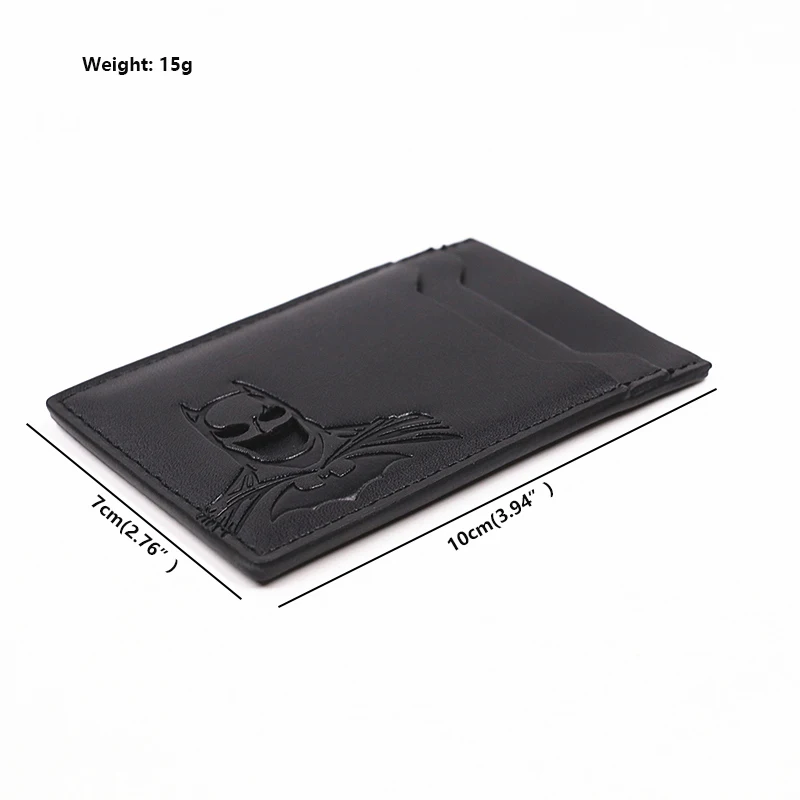 Bat ID Wallet For Men Leather Slim Card Holder Case Cover With Cutout Superhero Face Eyes Mask Gift For Husband Teens Boy Friend