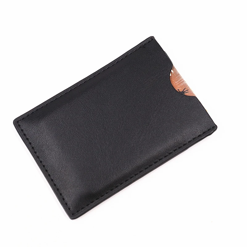 Bat ID Wallet For Men Leather Slim Card Holder Case Cover With Cutout Superhero Face Eyes Mask Gift For Husband Teens Boy Friend