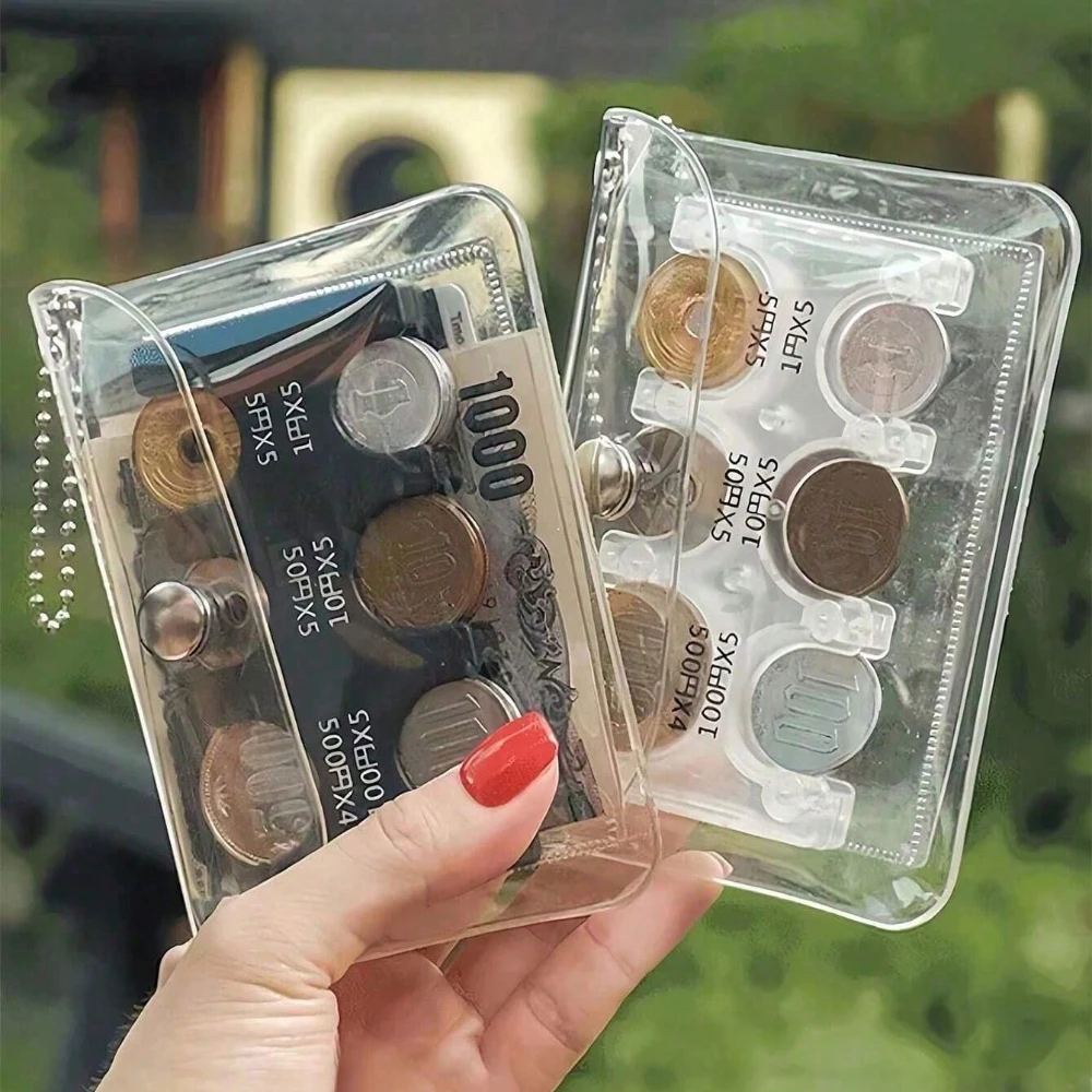 Japanese Coin Holder Wallet ,Coin Wallet,Mini Wallet,PVC Wallet,Portable Small Change Purse ,Transparent Card Case