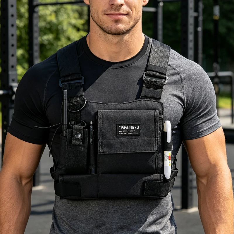 Outdoor Cycling Bag Lightweight Running Vest Backpacks Unisex Hiking Marathon Chest Rig Bag Storage Pocket Men Sports Chest Pack