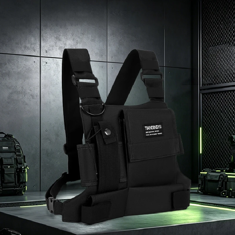 Outdoor Cycling Bag Lightweight Running Vest Backpacks Unisex Hiking Marathon Chest Rig Bag Storage Pocket Men Sports Chest Pack