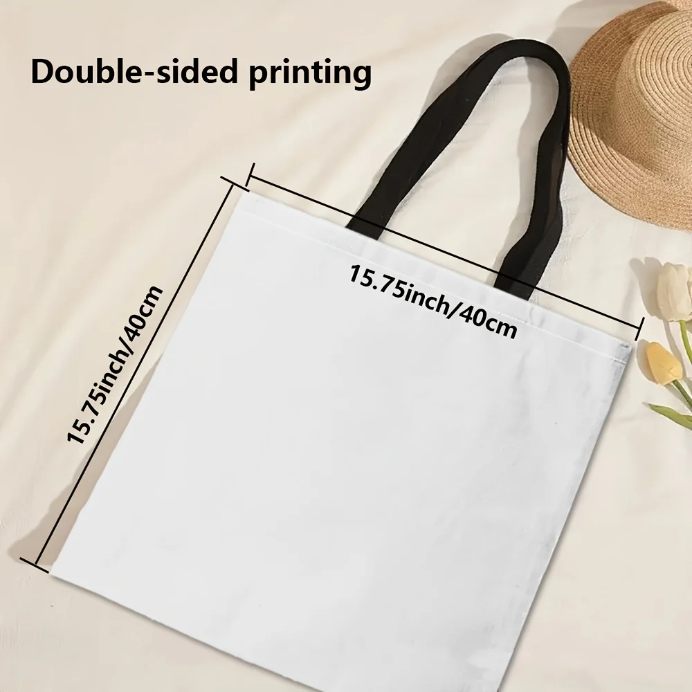 Colorful Kitten Printed Casual Handbag, Reusable Fashionable Backpack, Multifunctional Handbag, Printed Shopping Bag 40x40cm