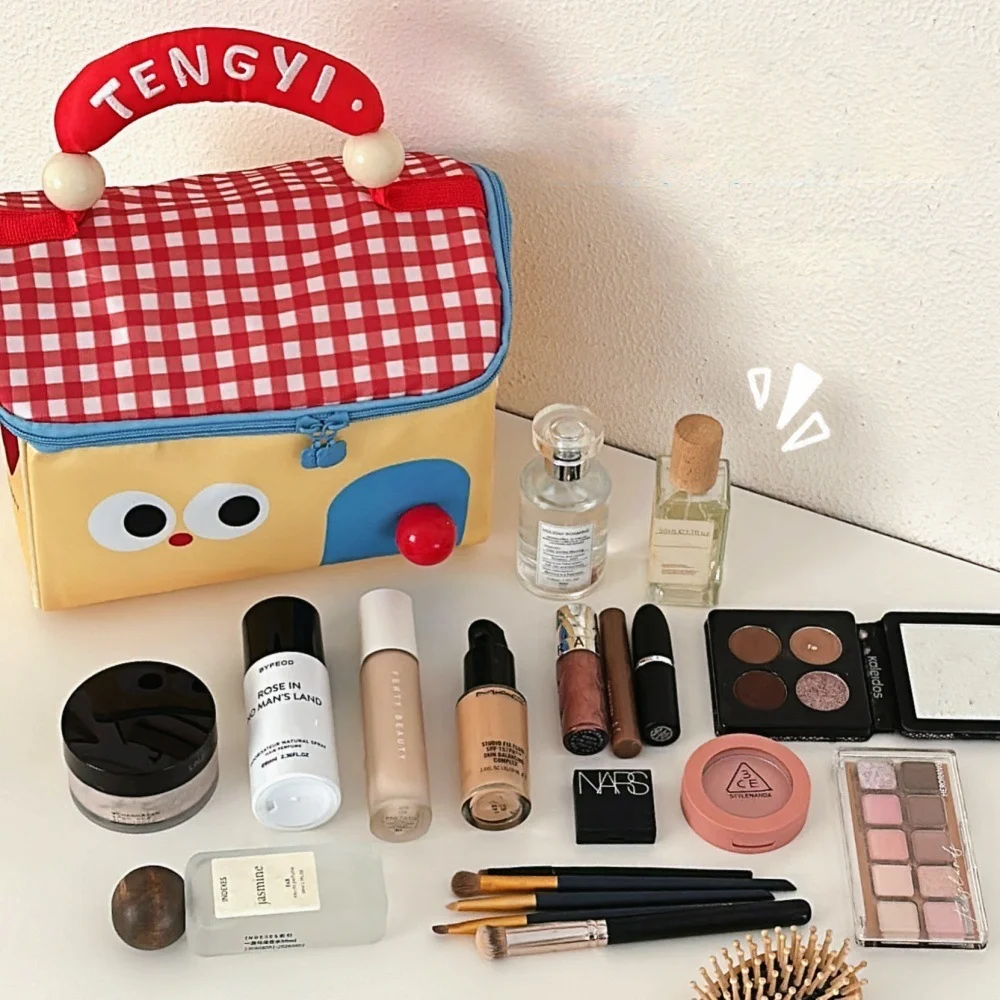 Cute Cottage Makeup Bag Large Capacity Multifunctional Fresh-Keeping Insulated Lunch Box Bag Handbag Beauty Bag