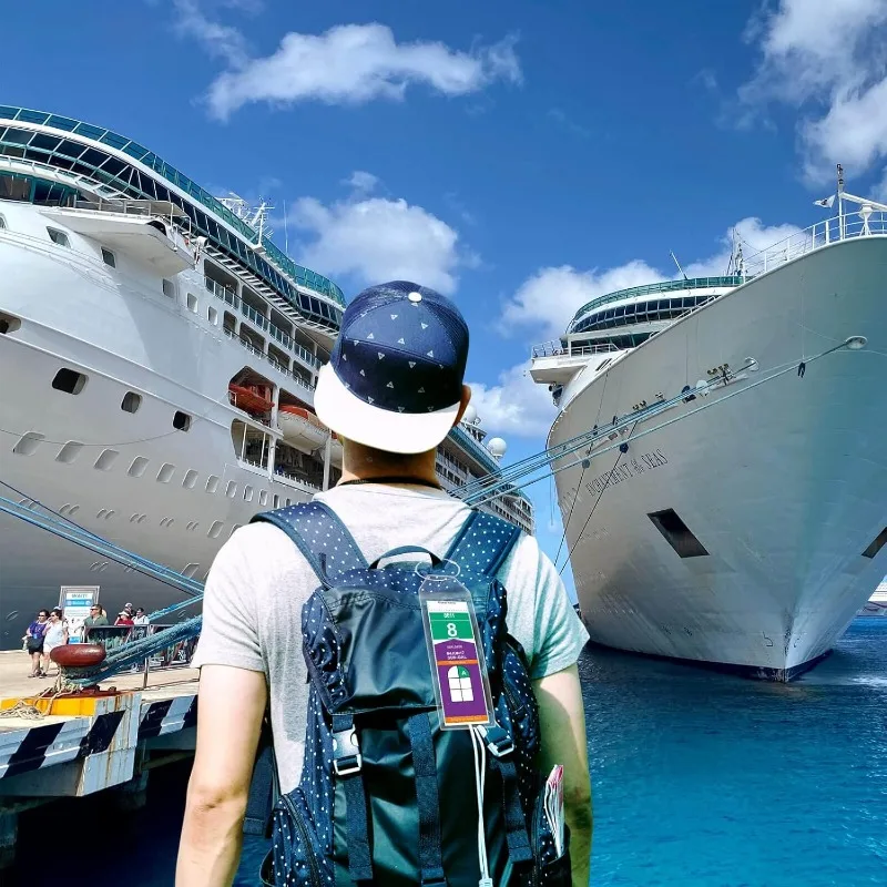 Cruise Luggage Tag Holder 5Pack Can Be Used for Carnival, NCL, MSC Cruises, Princess, and Royal Caribbean Ships