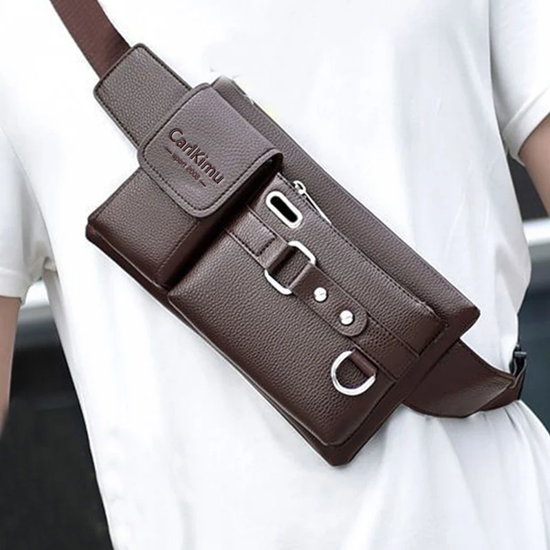 WEIXIER Brand Unisex Single Shoulder Multifunctional Sports Running Large Capacity Waist Men's Chest Bag Casual Crossbody Wallet