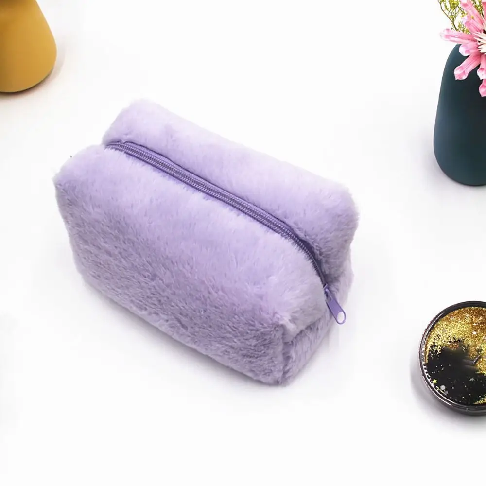 Durable Plush Cosmetic Bag Travel Organizer Large Capacity Makeup Bag Portable Storage Bag