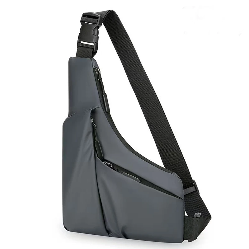Men's Portable Chest Bag Outdoor Sports Crossbody Bag Lightweight Asymmetrical Thin Waist Pack Suitable for Travel Hiking Daily