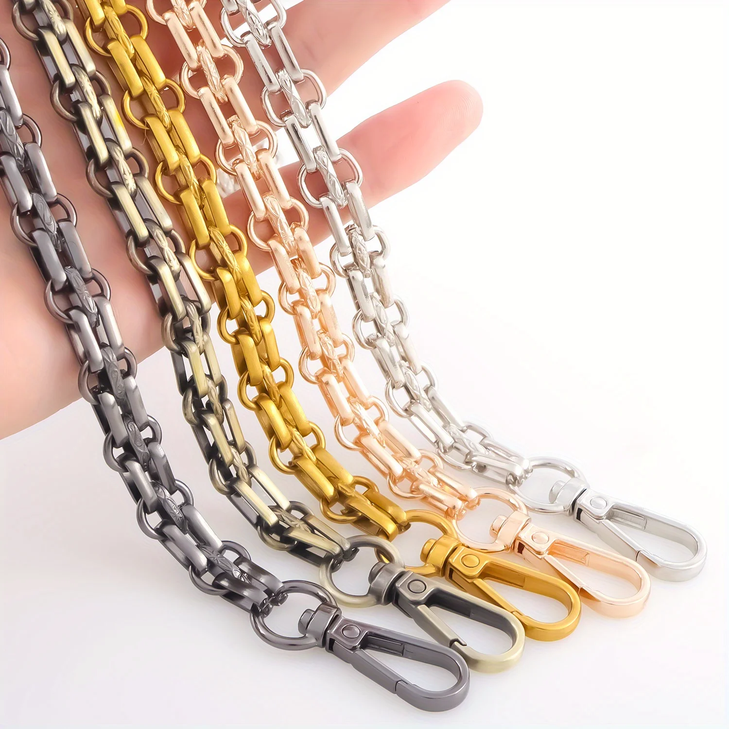 Metal Bag Chain Replacement Parts Accessories for Hand-Woven Shoulder Handbag DIY Handmade Tools Detachable Straps Purse Making